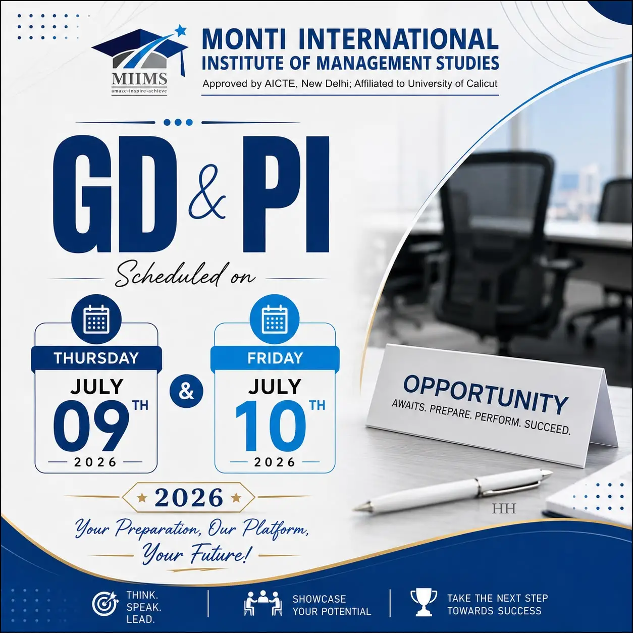 Group Discussion (GD) and Personal Interview (PI) on 09th & 10th July 2026